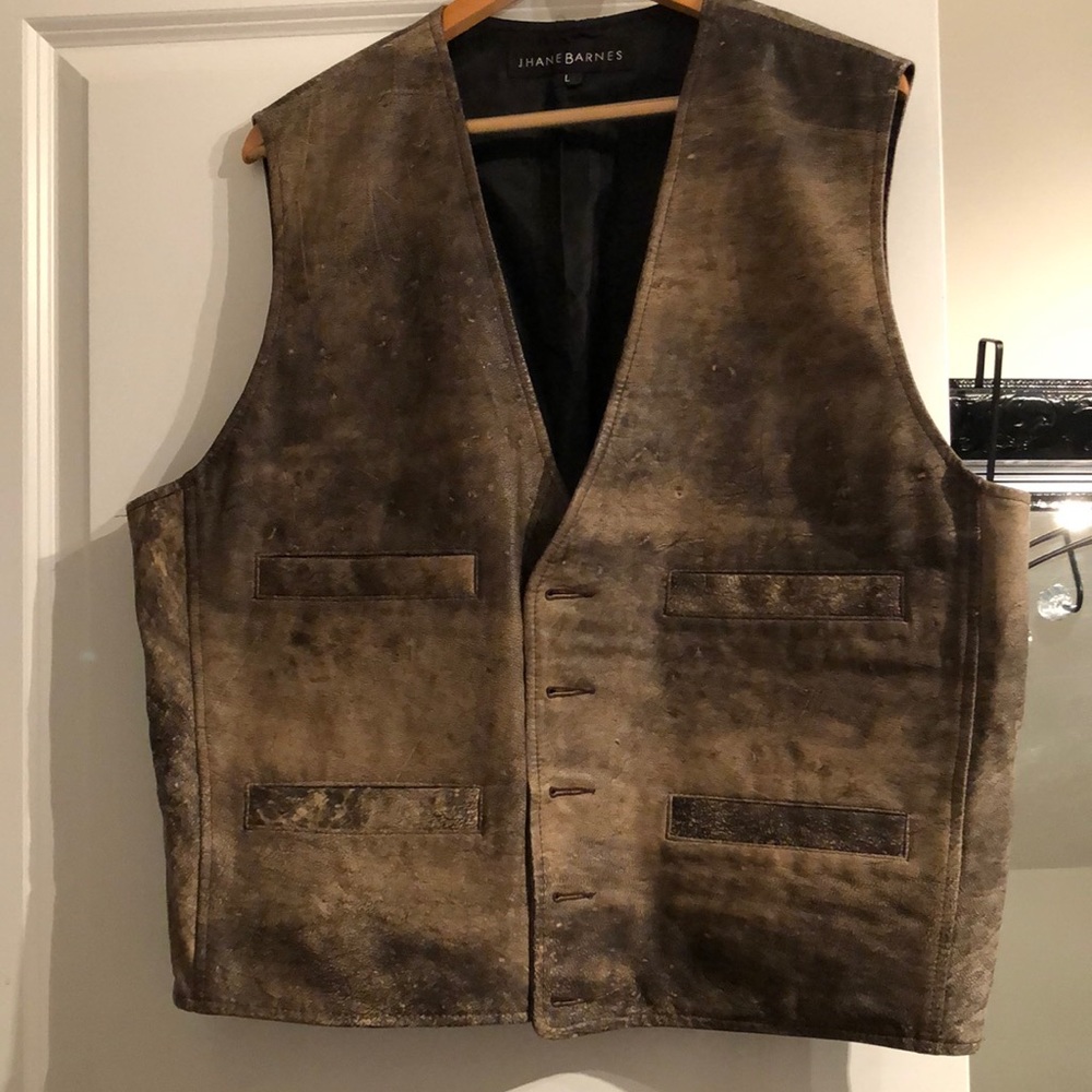 MensL real leather vest
